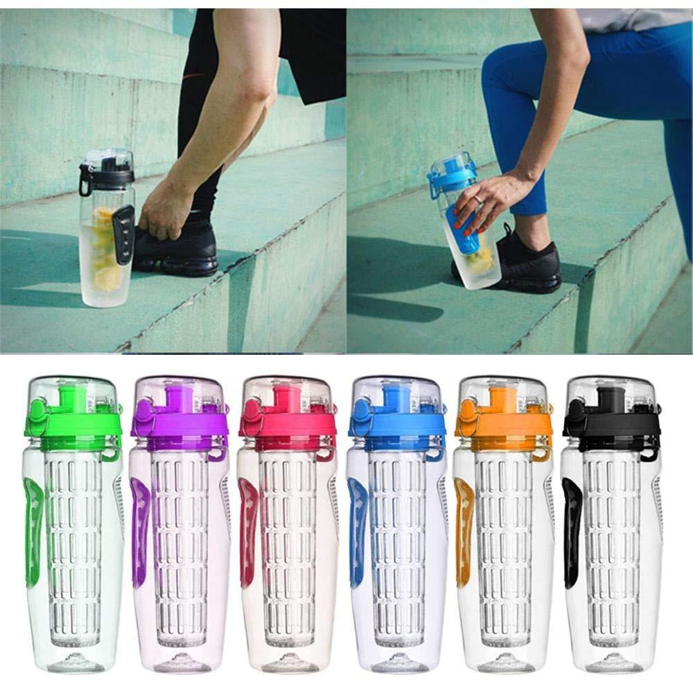 32Oz Fruit Infusing Infuser Water Bottle Water Fruit Bottle BPA Free Plastic Sport Fruit Infuser Water Bottles with Infuser Juice Shaker Drink Bottle of Water