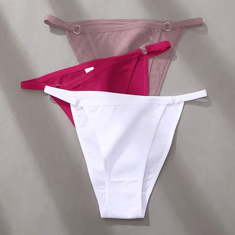 3Pcs/Set Women'S Cotton Panties Low Waist Bikini Briefs M-2XL Ladies Underwear Female Soft Solid Underpants Lingerie New