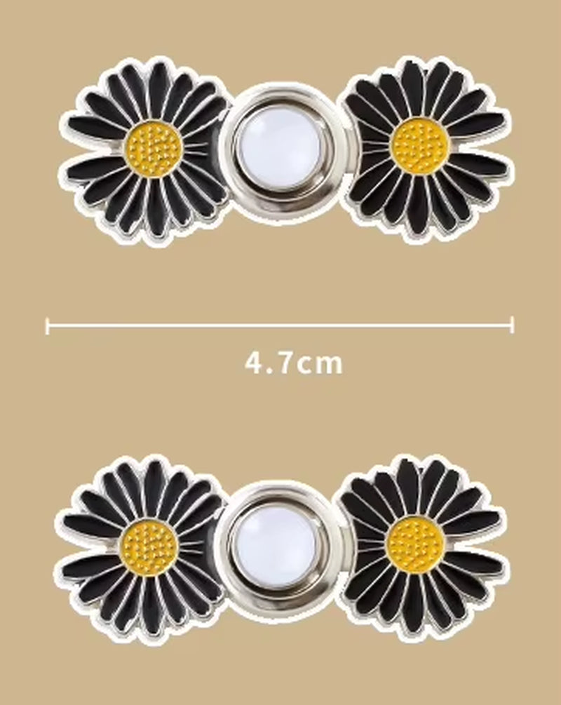 2Pcs Skirt Pants Tighten Waist Brooches Jeans Adjustable Waist Clip Button Pearl Women'S Brooch Set DIY Clothing Accessories