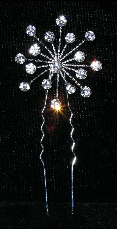 #15612 - Crystal Wire Burst Hair Pin-0