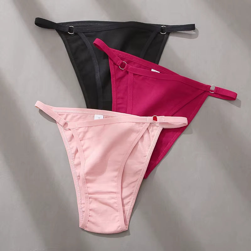 3Pcs/Set Women'S Cotton Panties Low Waist Bikini Briefs M-2XL Ladies Underwear Female Soft Solid Underpants Lingerie New