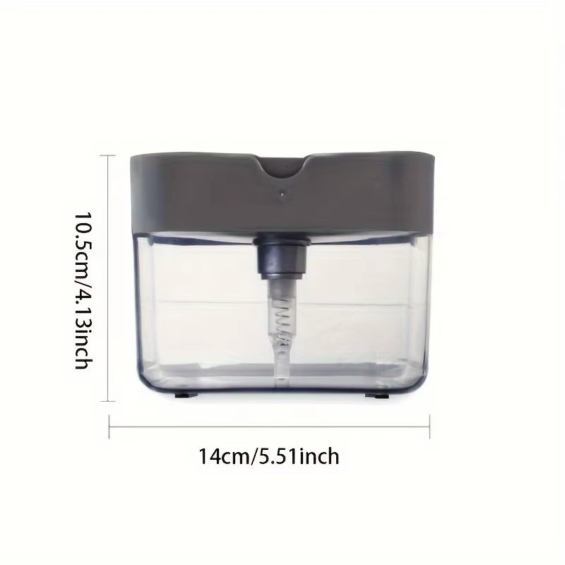Dish Soap Dispenser for Kitchen,Liquid Soap Dispenser Kitchen Soap Dispenser with Sponge Holder,Sponge Caddy Soap Pump Dispenser