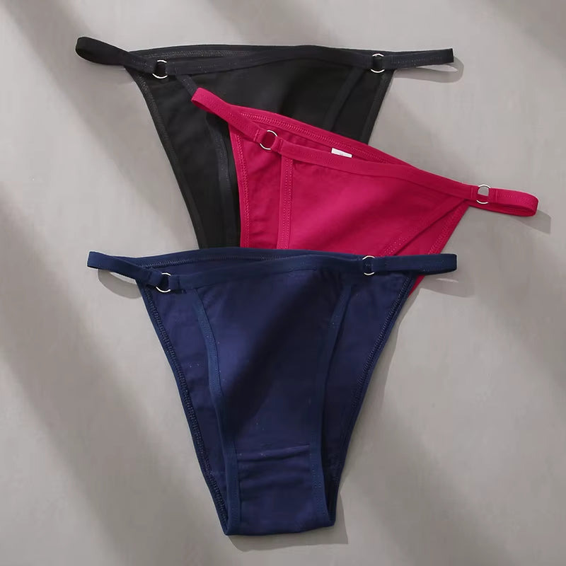 3Pcs/Set Women'S Cotton Panties Low Waist Bikini Briefs M-2XL Ladies Underwear Female Soft Solid Underpants Lingerie New