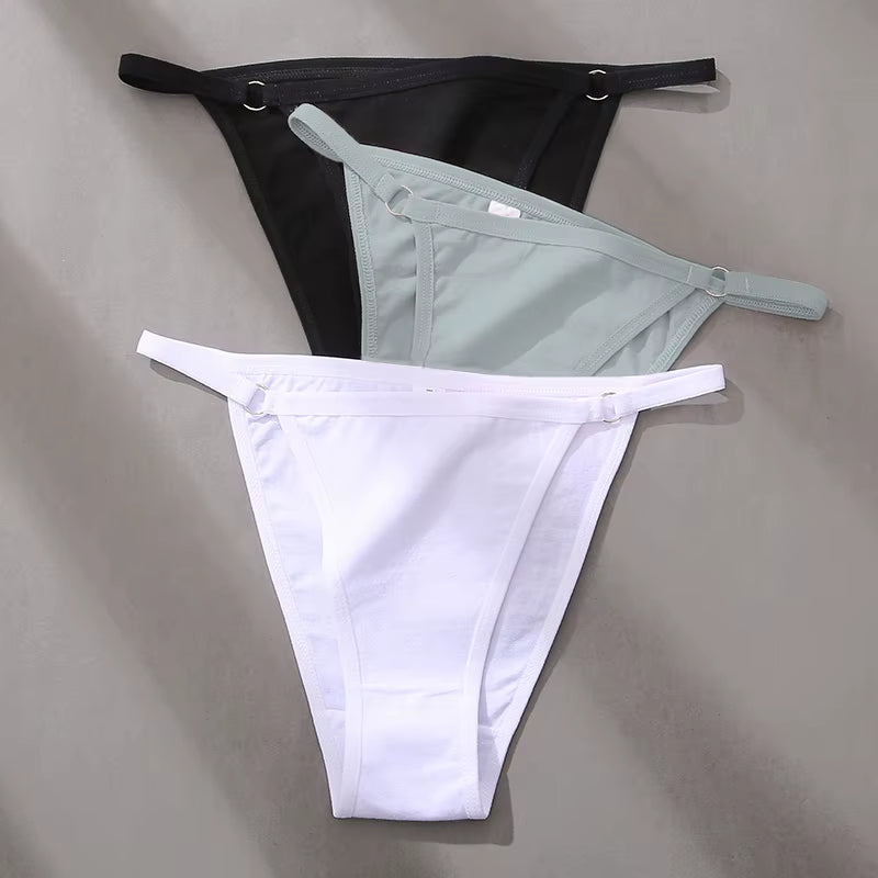3Pcs/Set Women'S Cotton Panties Low Waist Bikini Briefs M-2XL Ladies Underwear Female Soft Solid Underpants Lingerie New