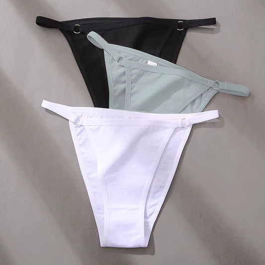3Pcs/Set Women'S Cotton Panties Low Waist Bikini Briefs M-2XL Ladies Underwear Female Soft Solid Underpants Lingerie New