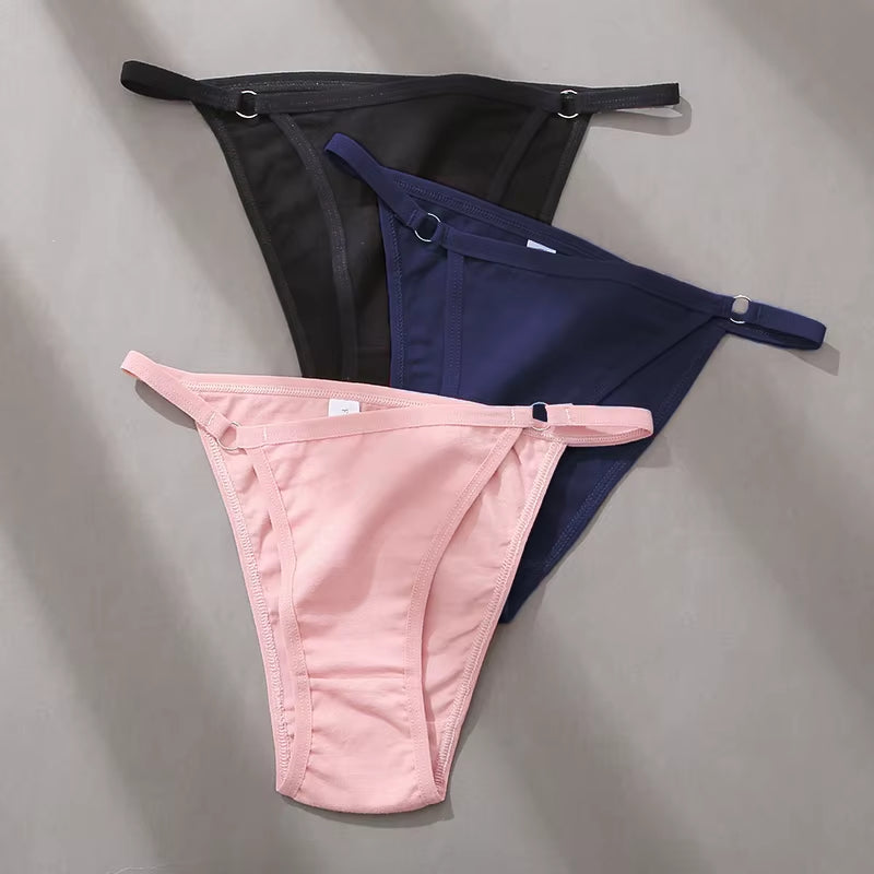 3Pcs/Set Women'S Cotton Panties Low Waist Bikini Briefs M-2XL Ladies Underwear Female Soft Solid Underpants Lingerie New