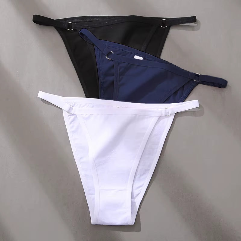 3Pcs/Set Women'S Cotton Panties Low Waist Bikini Briefs M-2XL Ladies Underwear Female Soft Solid Underpants Lingerie New