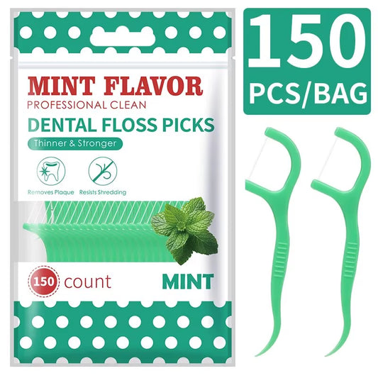 200Pcs Dental Floss and Plastic Toothpicks for One-Time Cleaning of Dental Gaps-Oral Care