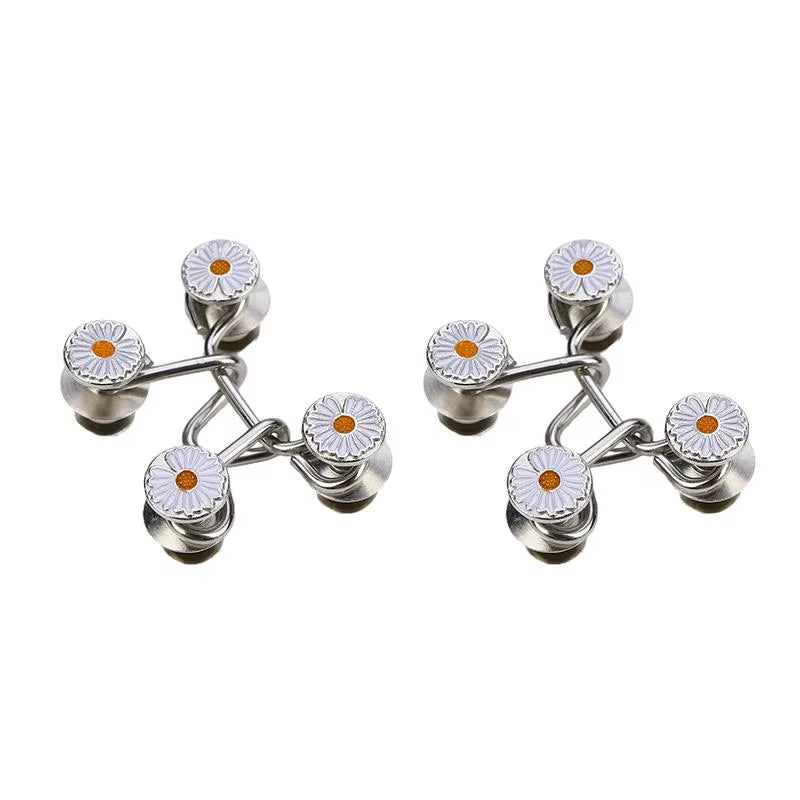 2Pcs Skirt Pants Tighten Waist Brooches Jeans Adjustable Waist Clip Button Pearl Women'S Brooch Set DIY Clothing Accessories