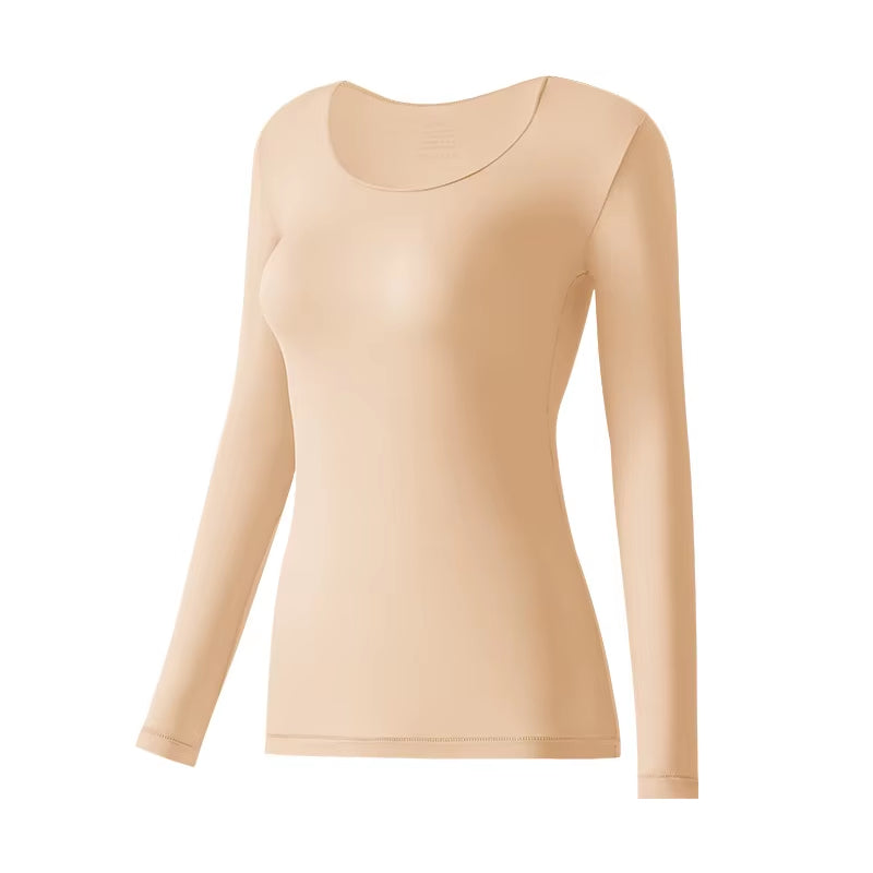 2 Pieces Seamless Thermal Underwear Set Women Long Sleeve Bottoming Top Long Johns Highly Elastic Autumn Winter Warm Thermal Set