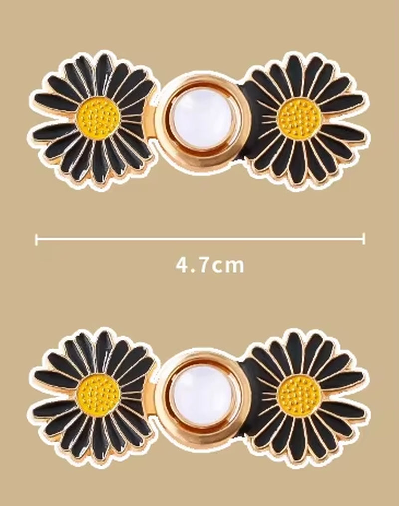 2Pcs Skirt Pants Tighten Waist Brooches Jeans Adjustable Waist Clip Button Pearl Women'S Brooch Set DIY Clothing Accessories