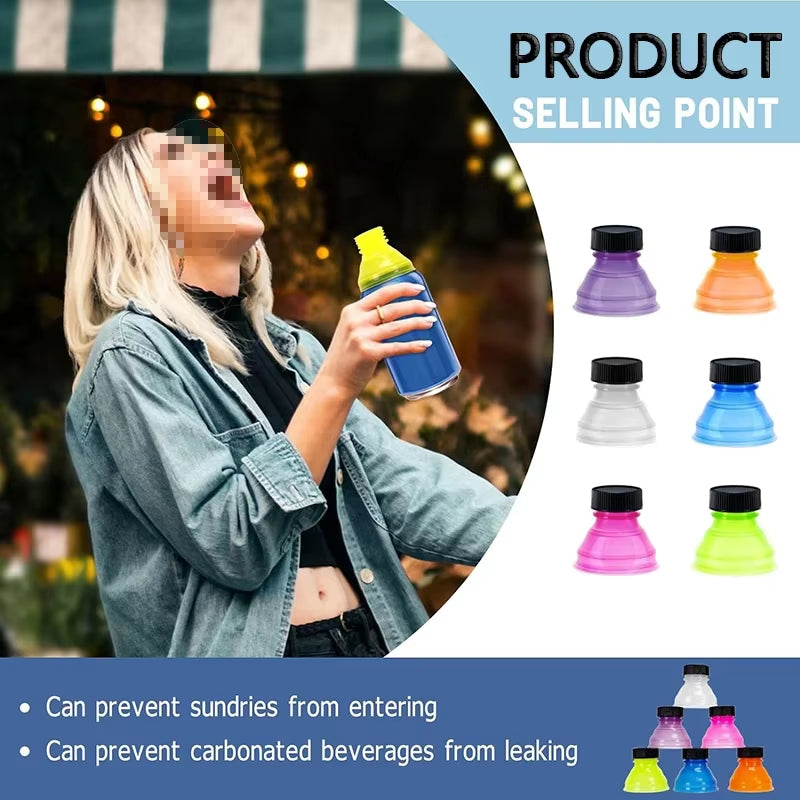 6Pcs Reusable Plastic Airtight Lid Beer Water Dispenser Lid Can Protector Caps Cover Bottle Top Soda Saver Cans Dust Cover