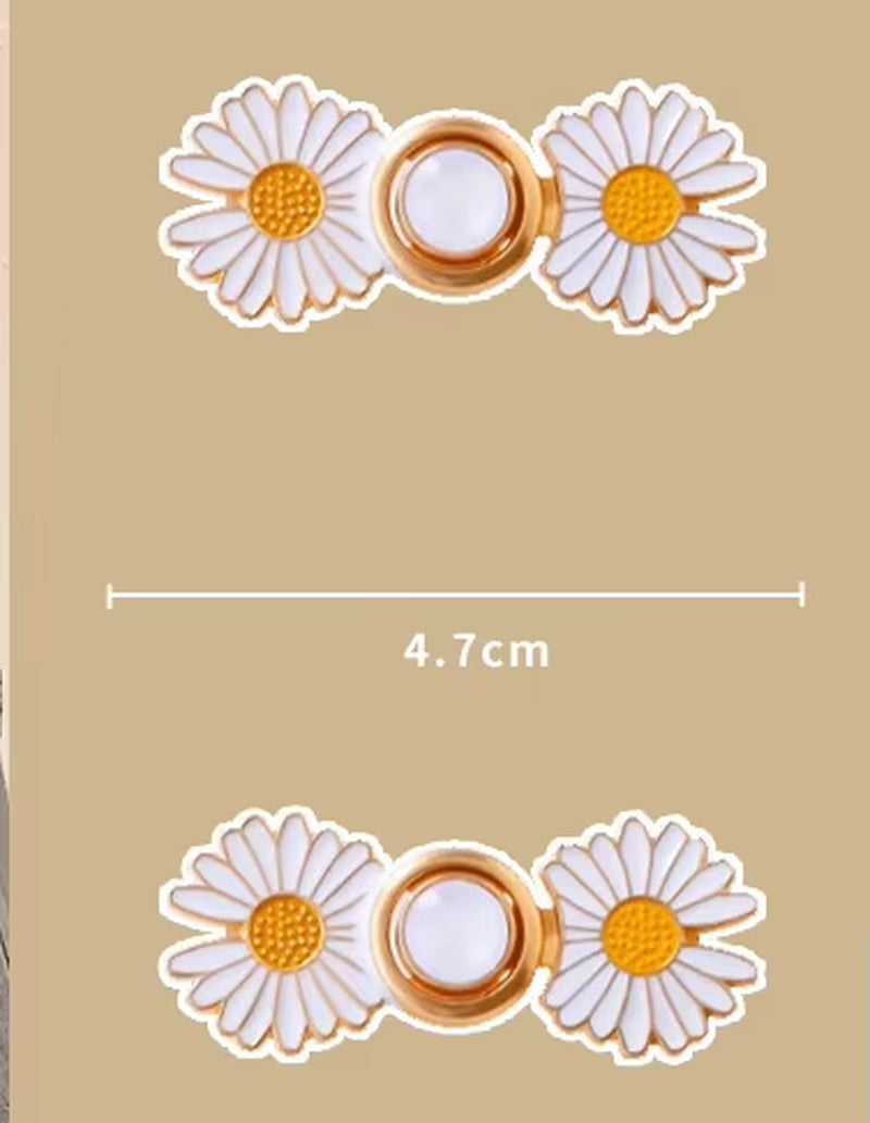 2Pcs Skirt Pants Tighten Waist Brooches Jeans Adjustable Waist Clip Button Pearl Women'S Brooch Set DIY Clothing Accessories