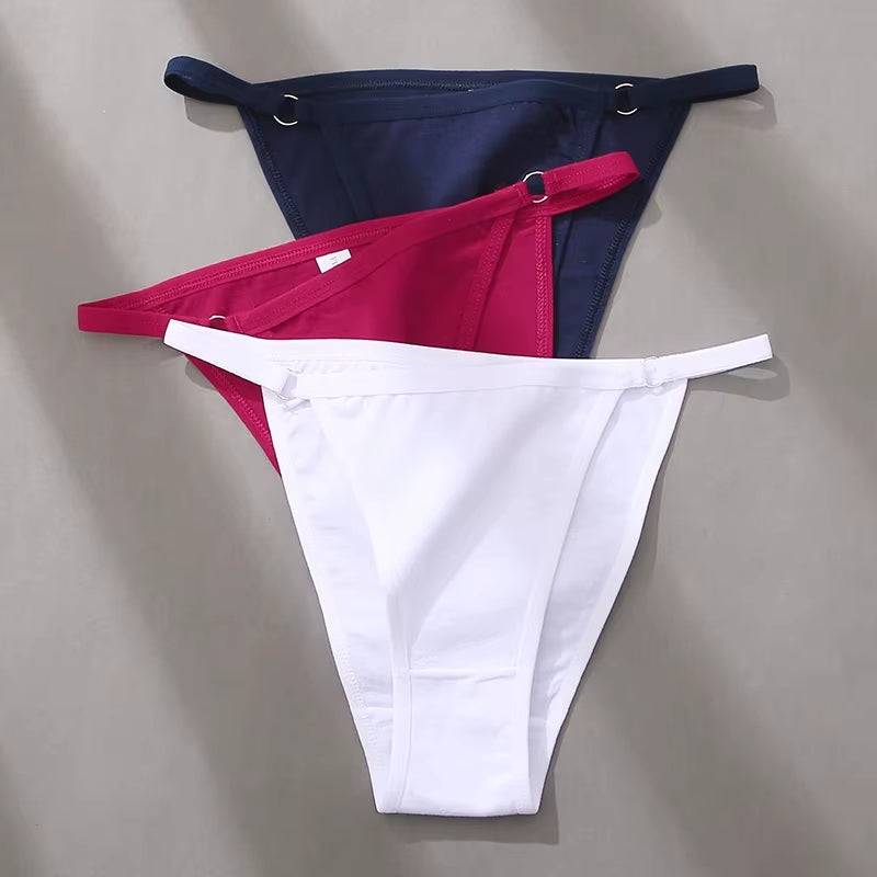 3Pcs/Set Women'S Cotton Panties Low Waist Bikini Briefs M-2XL Ladies Underwear Female Soft Solid Underpants Lingerie New