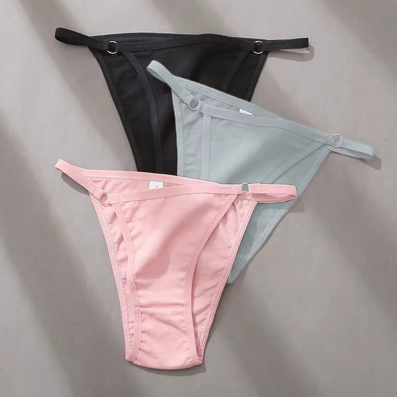 3Pcs/Set Women'S Cotton Panties Low Waist Bikini Briefs M-2XL Ladies Underwear Female Soft Solid Underpants Lingerie New