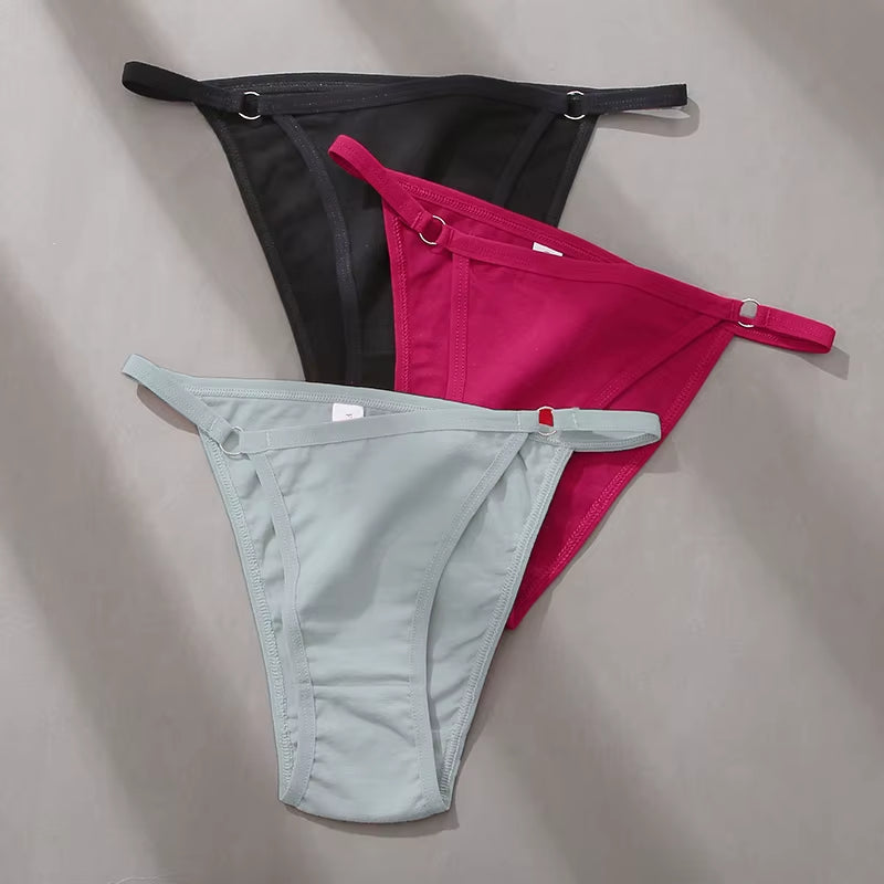3Pcs/Set Women'S Cotton Panties Low Waist Bikini Briefs M-2XL Ladies Underwear Female Soft Solid Underpants Lingerie New