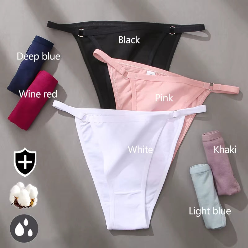 3Pcs/Set Women'S Cotton Panties Low Waist Bikini Briefs M-2XL Ladies Underwear Female Soft Solid Underpants Lingerie New
