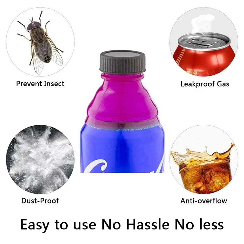 6Pcs Reusable Plastic Airtight Lid Beer Water Dispenser Lid Can Protector Caps Cover Bottle Top Soda Saver Cans Dust Cover