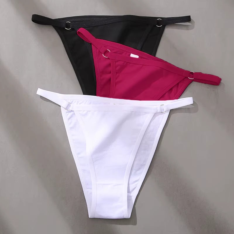 3Pcs/Set Women'S Cotton Panties Low Waist Bikini Briefs M-2XL Ladies Underwear Female Soft Solid Underpants Lingerie New