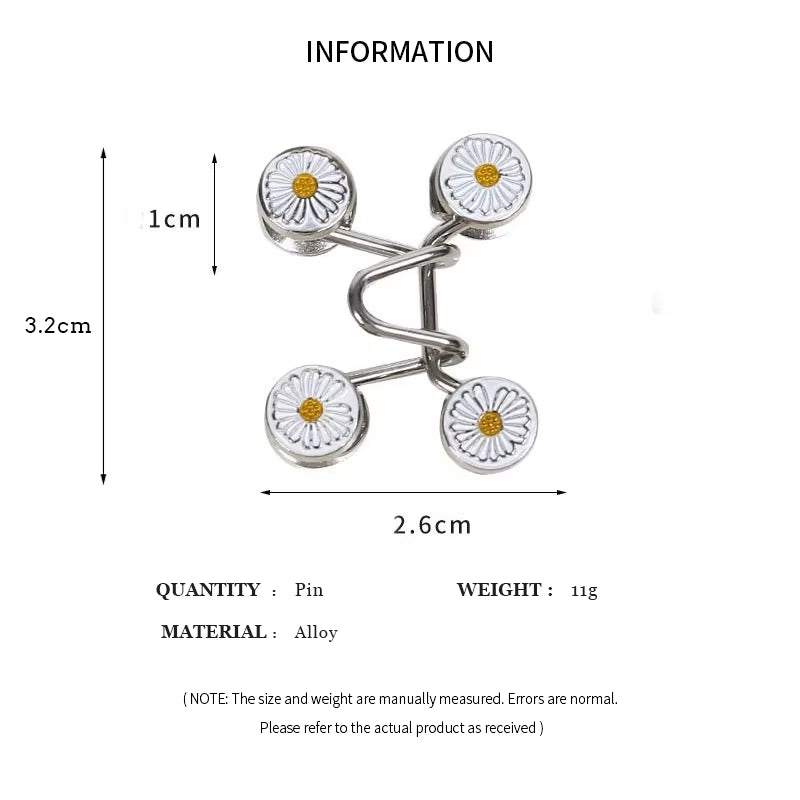 2Pcs Skirt Pants Tighten Waist Brooches Jeans Adjustable Waist Clip Button Pearl Women'S Brooch Set DIY Clothing Accessories