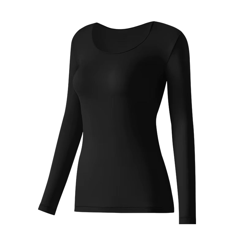 2 Pieces Seamless Thermal Underwear Set Women Long Sleeve Bottoming Top Long Johns Highly Elastic Autumn Winter Warm Thermal Set