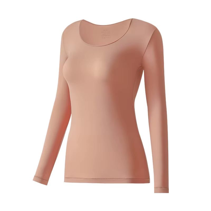 2 Pieces Seamless Thermal Underwear Set Women Long Sleeve Bottoming Top Long Johns Highly Elastic Autumn Winter Warm Thermal Set